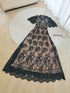 ORANGE JUICE  Black Lacey Maxi Dress